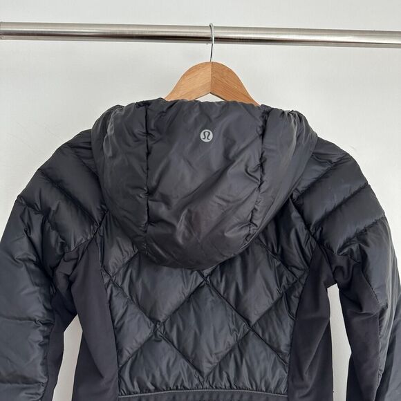Lululemon Down Jacket Womens 6 Puffer Hooded Quilted Insulated Zip Down For Run - Picture 7 of 16